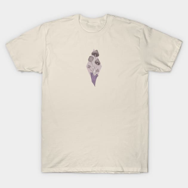 Witchy Mushroom Crystal T-Shirt by Cosmic Latte